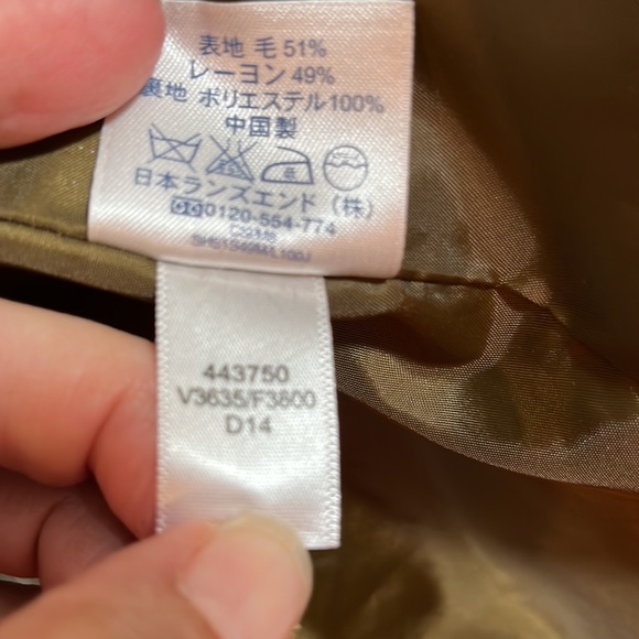 Land’s End 12P button up, military green, lined, pockets, hooded Pea Coat Women - Picture 10 of 14